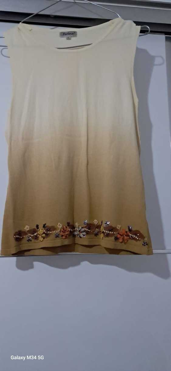 Nakışlı ve Boncuklu Bej Bohem Kadın Kazak - Görsel 2