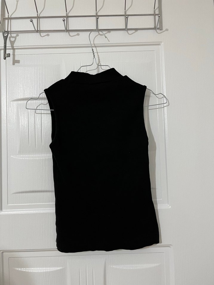 Siyah Kolsuz Yüksek Yakalı Kadın Süveter - Görsel 2