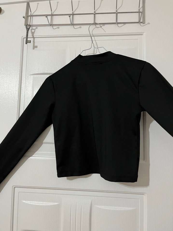 Düğmeli Siyah Kadın Crop - Görsel 2