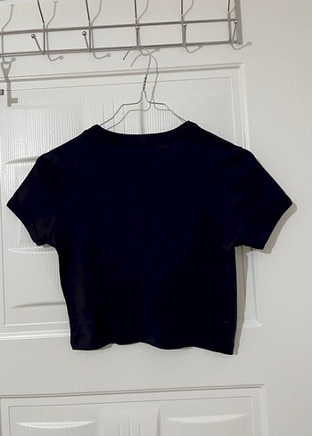 Kadın lacivert Kısa Kollu Pul İşlemeli Tişört - Görsel 2