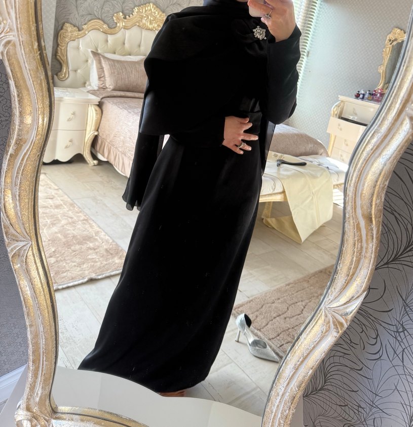 Siyah Uzun Kollu  Kadın Elbise - Görsel 2