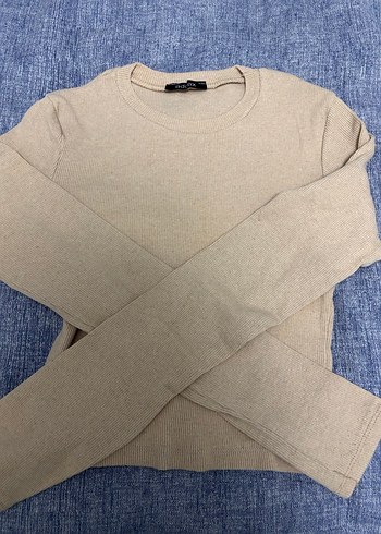 Bej Kadın Basic Bisiklet Yaka Kazak - Görsel 3