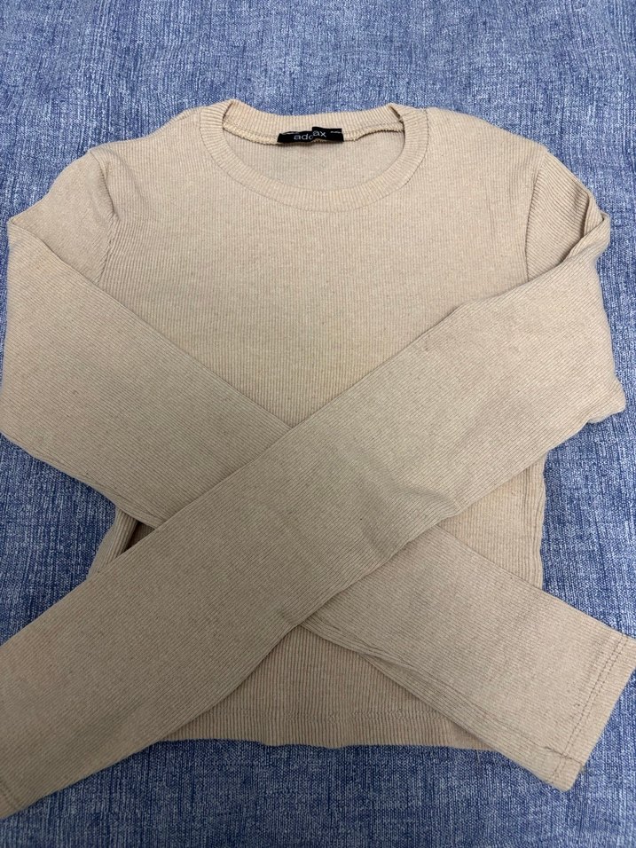 Bej Kadın Basic Bisiklet Yaka Kazak - Görsel 3