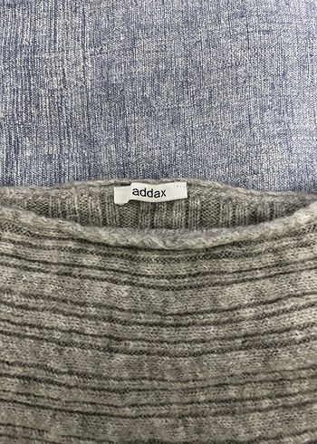 Gri Triko Kadın Kayık Yaka Kazak - Görsel 3