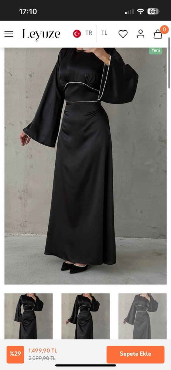 Siyah Uzun Kollu Gotik Mezuniyet Elbisesi - Görsel 2