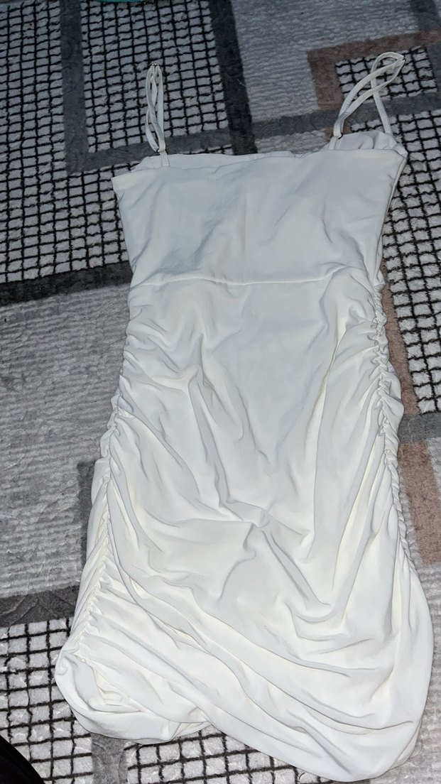 Kadın Beyaz Mini elbise - Görsel 4