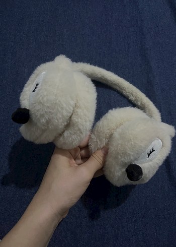 Beyaz Peluş Kulaklık - Görsel 3