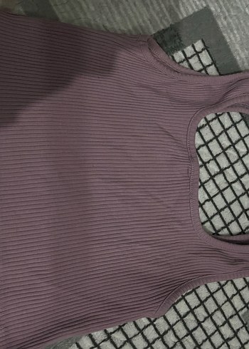 Mor Triko Kadın Atlet, Kayık Yaka, Dar Kesim - Görsel 2