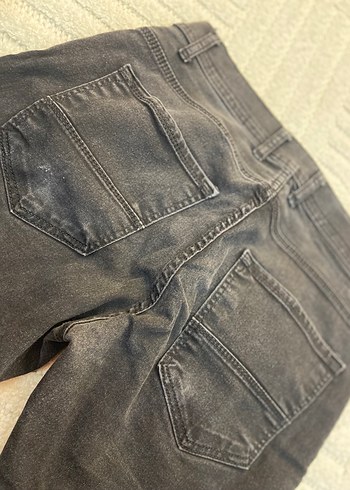 Düğmeli Siyah Gri Erkek Denim Pantolon - Görsel 8