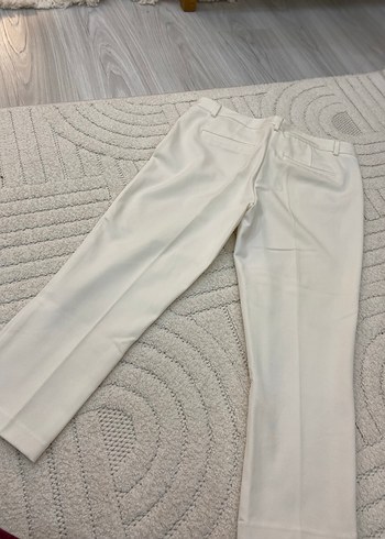 Kadın Beyaz Midi Kumaş Pantolon - Görsel 4