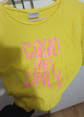 Sarı Kız Çocuk Baskılı Tişört - Görsel 2