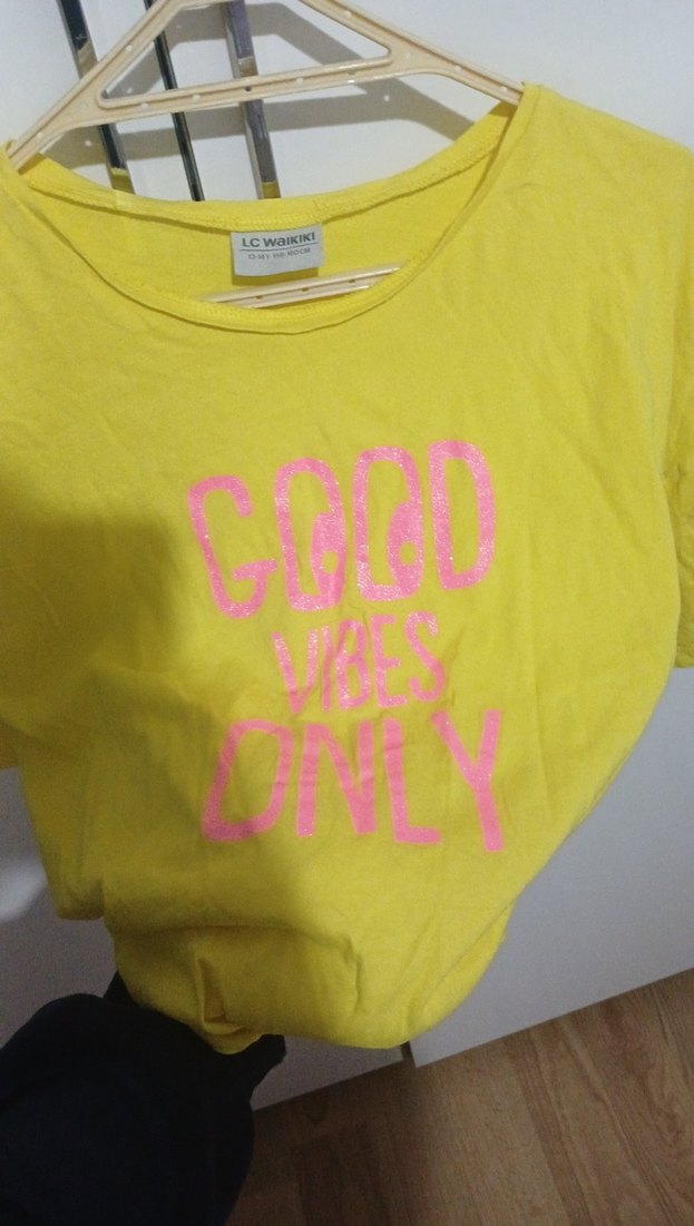 Sarı Kız Çocuk Baskılı Tişört - Görsel 2