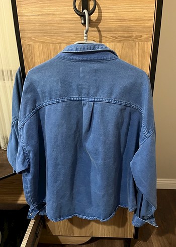 Kadın Mavi Salaş Denim Ceket - Görsel 4