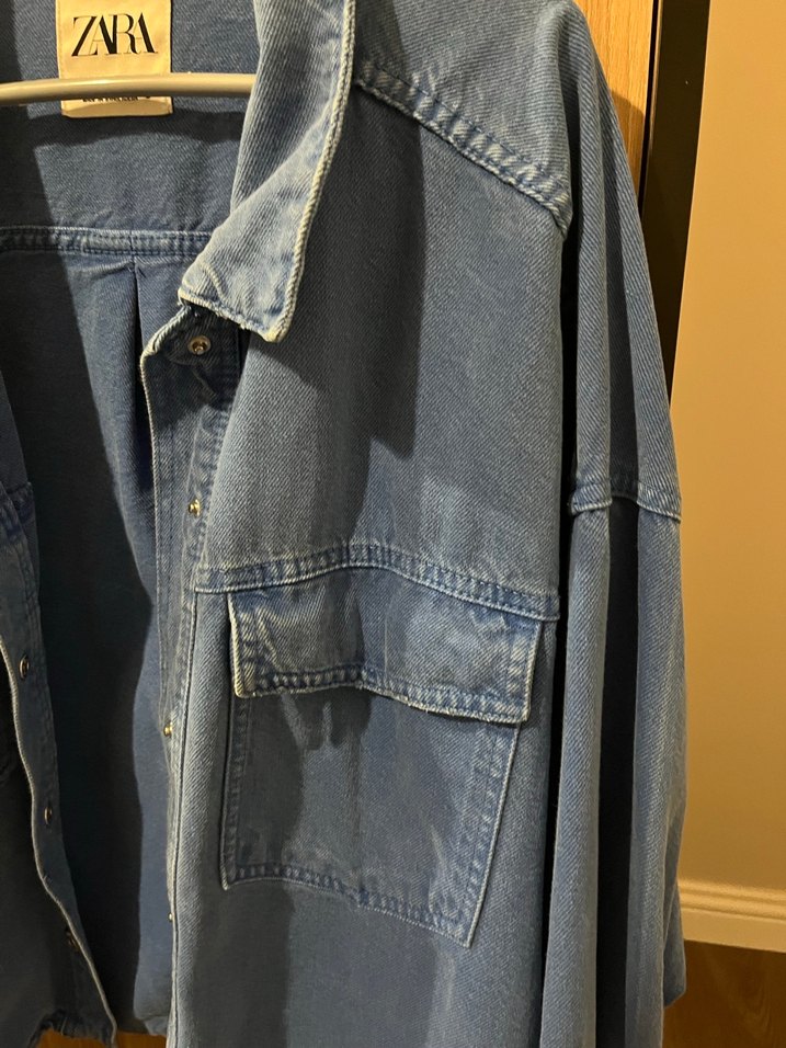 Kadın Mavi Salaş Denim Ceket - Görsel 3