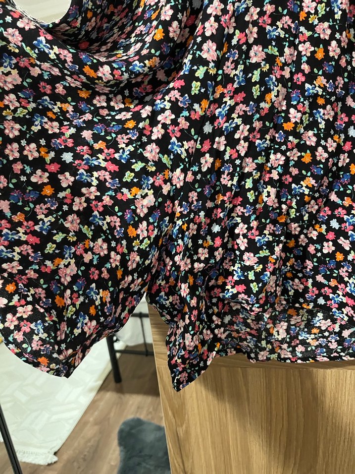 Çiçekli V Yaka Bohem Elbise - Görsel 3