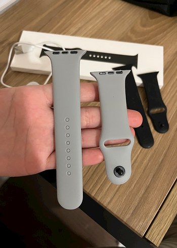 Gri-Siyah Akıllı Saat Kayışları ve Şarj Cihazı - Görsel 2