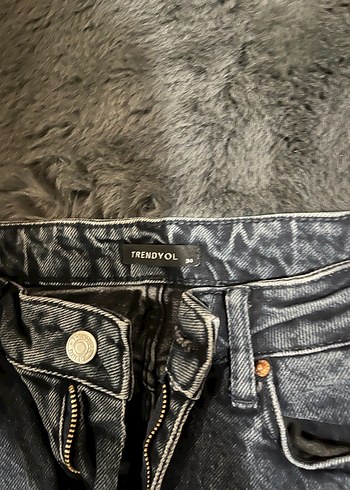 Gece Mavisi Kadın Denim Pantolon, Normal Boy, Fermuarlı - Görsel 3