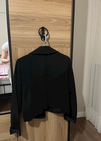 Siyah Mini Kadın Blazer Ceket - Görsel 2