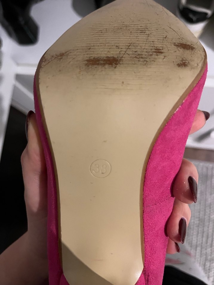 Pembe Süet İnce Topuklu Kadın Stiletto - Görsel 5