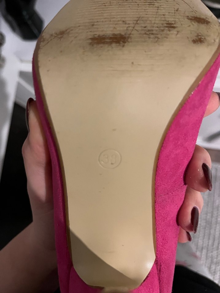 Pembe Süet İnce Topuklu Kadın Stiletto - Görsel 4