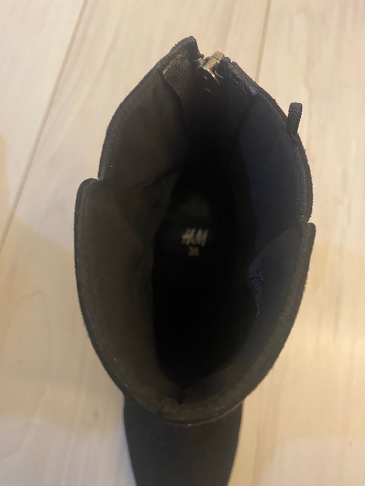 Siyah Süet  Topuklu Bot - Görsel 5