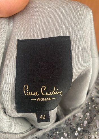 Gri Uzun Kollu Drapeli Abiye Elbise - Görsel 6