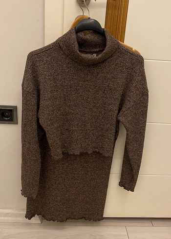 Kahverengi triko takım - Görsel 5