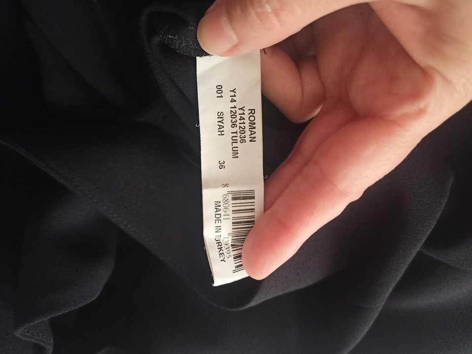 Siyah V Yaka Kadın Uzun Tulum - Görsel 5