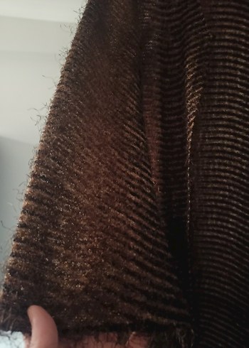 Kadın Kahverengi Örgü Bohem Uzun Hırka - Görsel 4