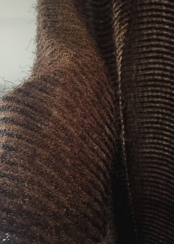 Kadın Kahverengi Örgü Bohem Uzun Hırka - Görsel 5