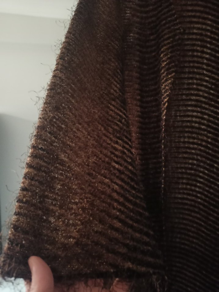 Kadın Kahverengi Örgü Bohem Uzun Hırka - Görsel 4