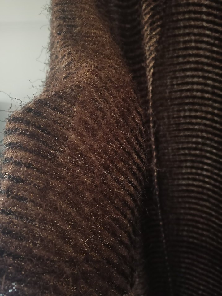 Kadın Kahverengi Örgü Bohem Uzun Hırka - Görsel 5