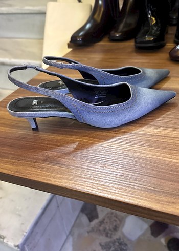 Kadın Gri Kot Stiletto Topuklu Ayakkabı - Görsel 2