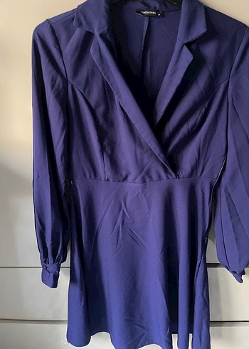 Uzun Kollu Mor Kadın Elbise - Görsel 2