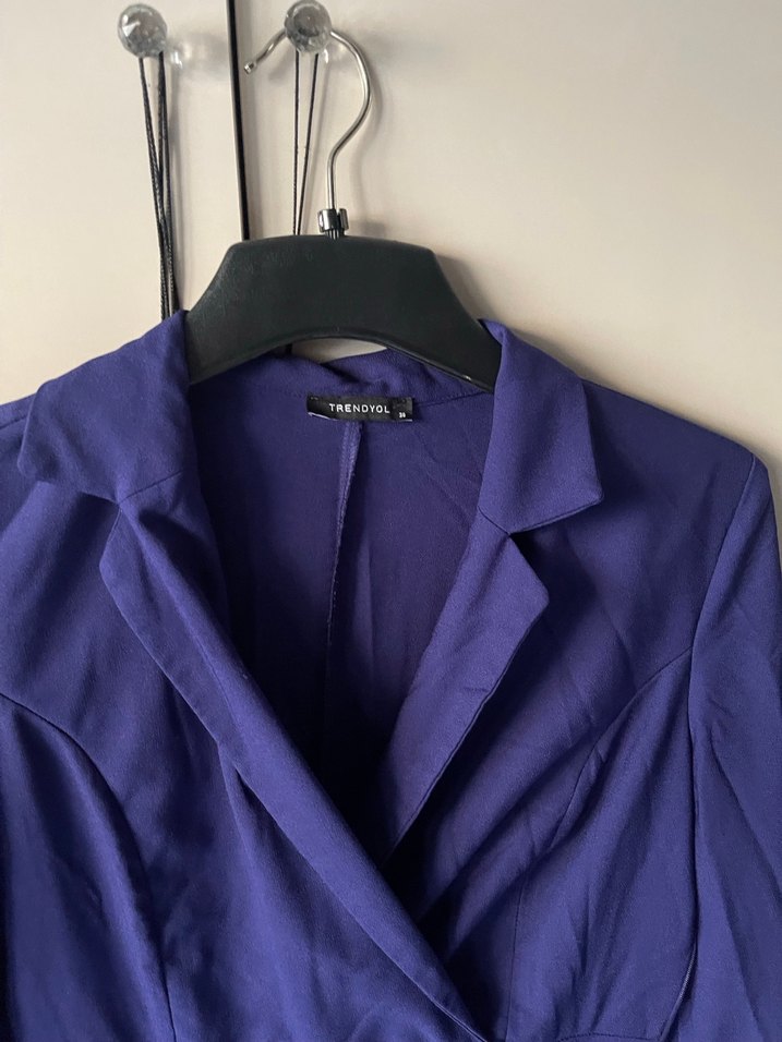 Uzun Kollu Mor Kadın Elbise - Görsel 4