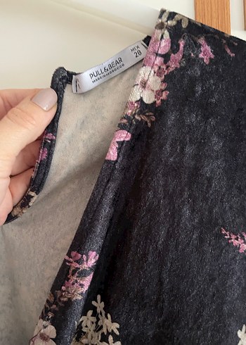 Siyah V Yaka kadife  Uzun Kollu mini tulum - Görsel 4