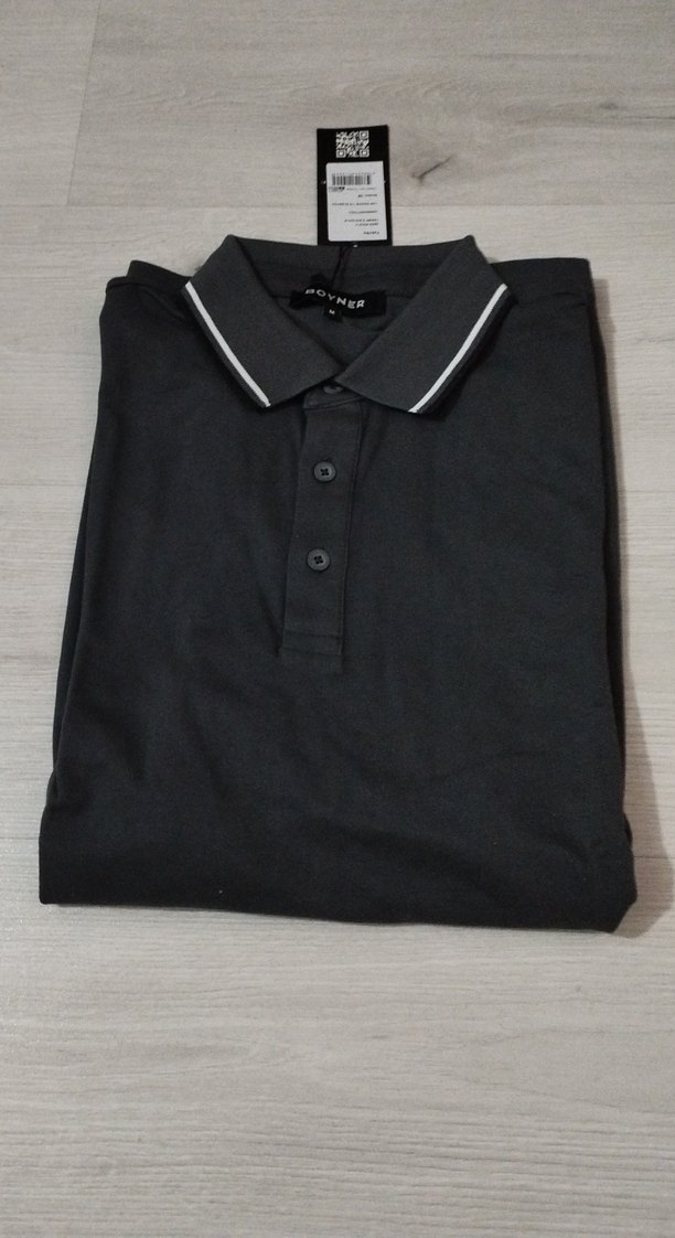 Boyner Fabrika Haki Polo Yaka Uzun Kol %100 Pamuk M Sıfır Etiket - Görsel 2