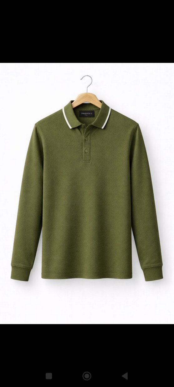 Boyner Fabrika Haki Polo Yaka Uzun Kol %100 Pamuk M Sıfır Etiket - Görsel 4