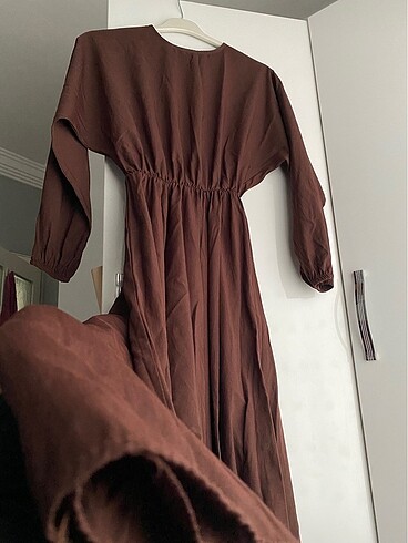 38 Beden kahverengi Renk Mevlana elbise 