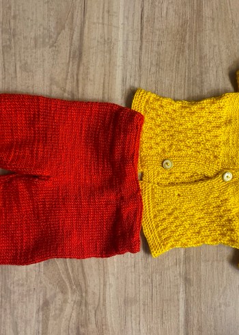 Sarı Örgü Kız Çocuk Kolsuz Hırka - Görsel 3