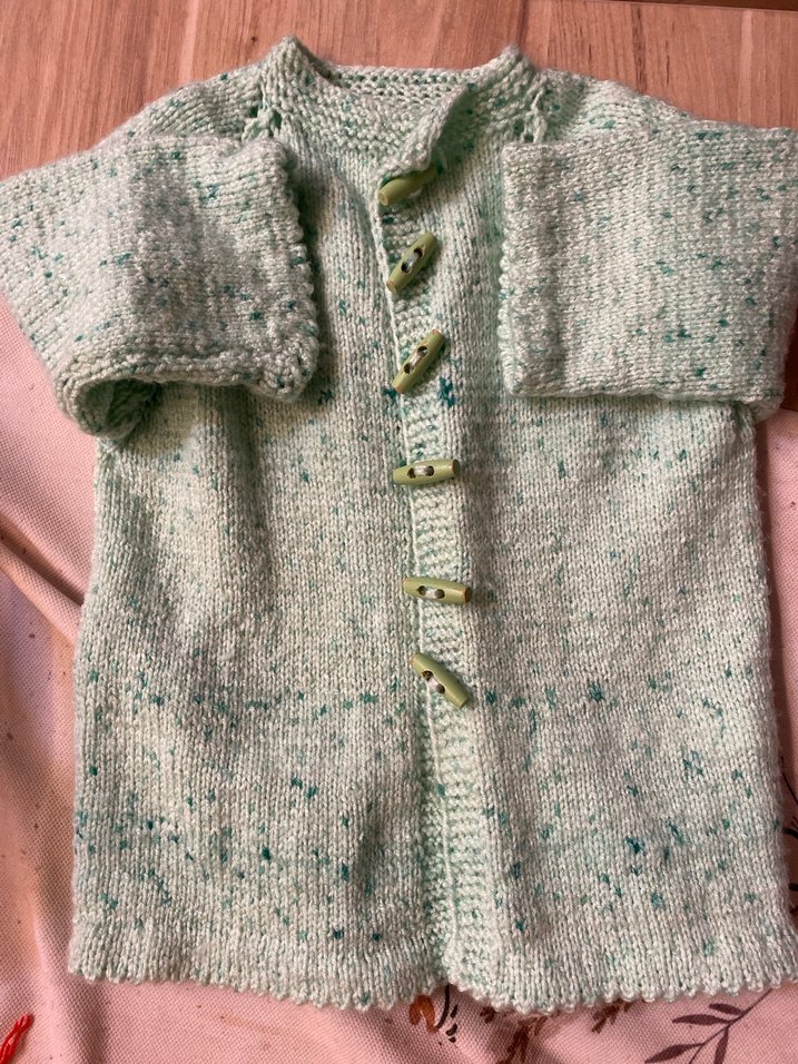 Kız Çocuk Bohem Düğmeli Yeşil Hırka - Görsel 2