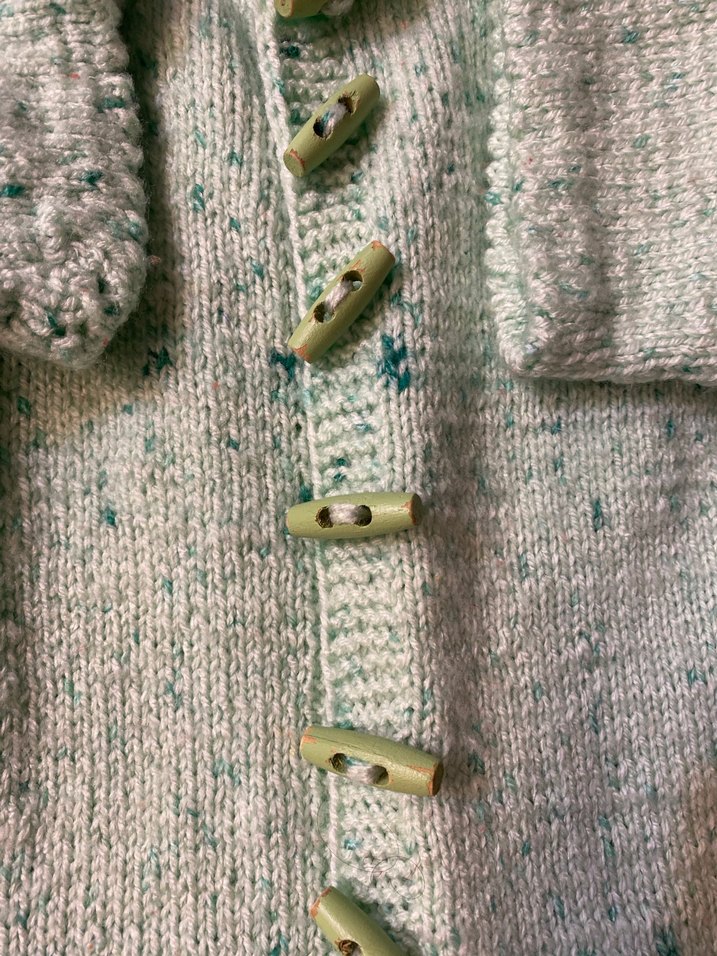 Kız Çocuk Bohem Düğmeli Yeşil Hırka - Görsel 3