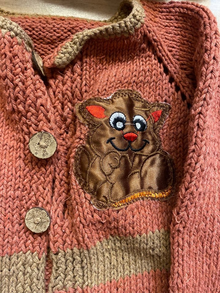 Kız Çocuk Örgü Bohem Nakışlı Hırka - Görsel 2