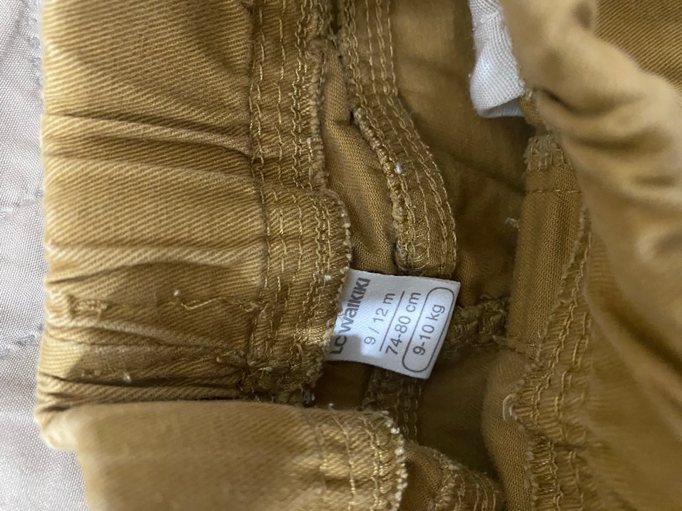 Düğmeli, Kahverengi Erkek Çocuk Keten Pantolon - Görsel 2