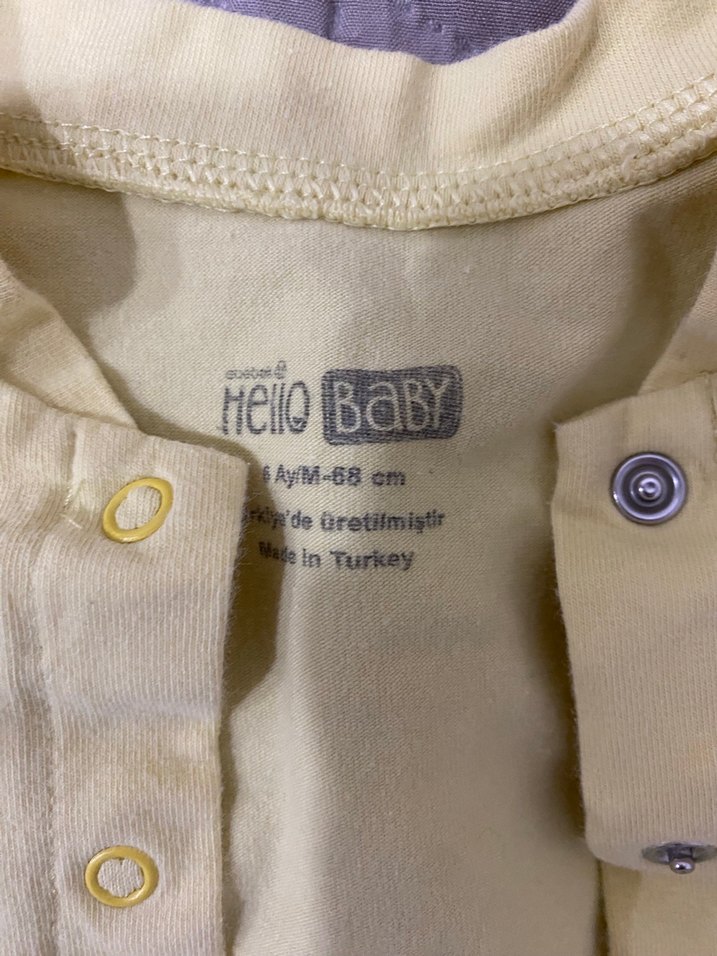 Sarı Bebek Kısa Kollu Tulum - Görsel 2