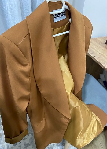 Bej Düğmeli Kadın Blazer Ceket - Görsel 2