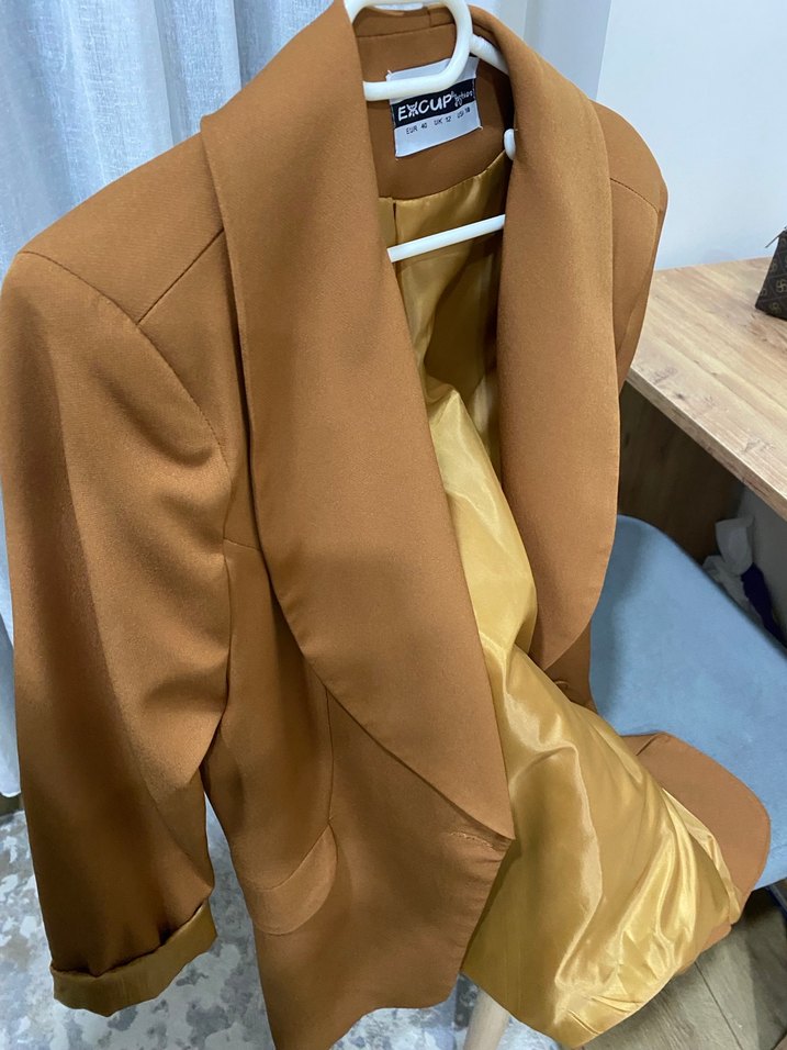 Bej Düğmeli Kadın Blazer Ceket - Görsel 2