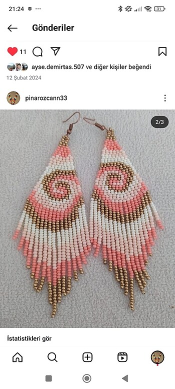 Özel el yapımı küpe