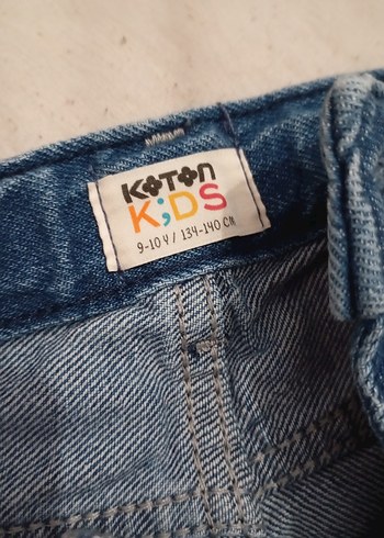 Kızlar için düğmeli kot şort - Görsel 3