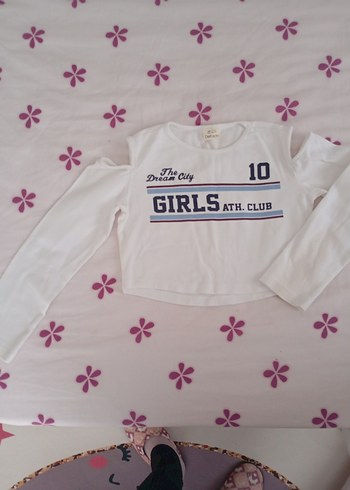 Defacto Beyaz Omzu Açık Uzun Kollu Kız Tişörtü - Görsel 3